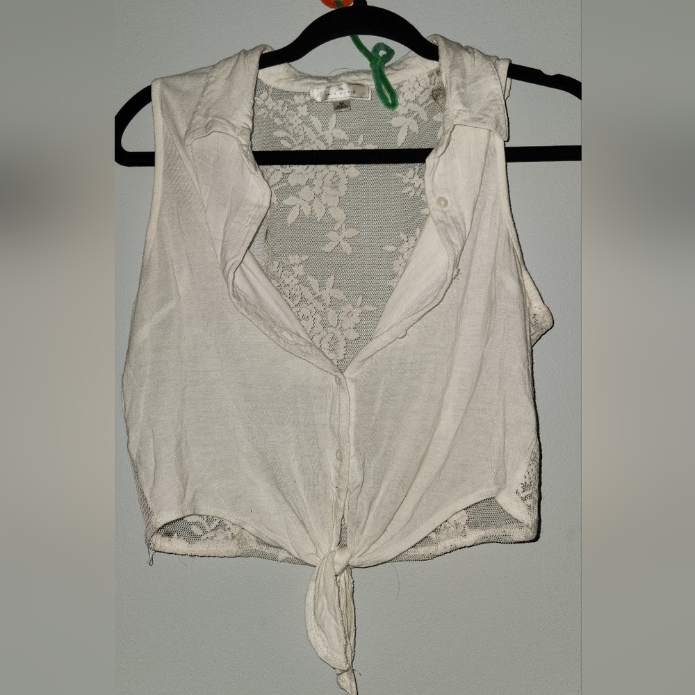 White Lace Sleeveless Top